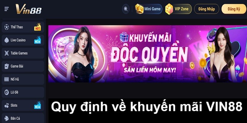 Quy định đối với khuyến mãi Vin88 bet thủ cần biết